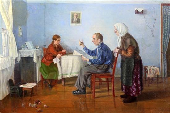 Victor Sumin (Russian, 20th) Story Time 21 x 31in., unframed